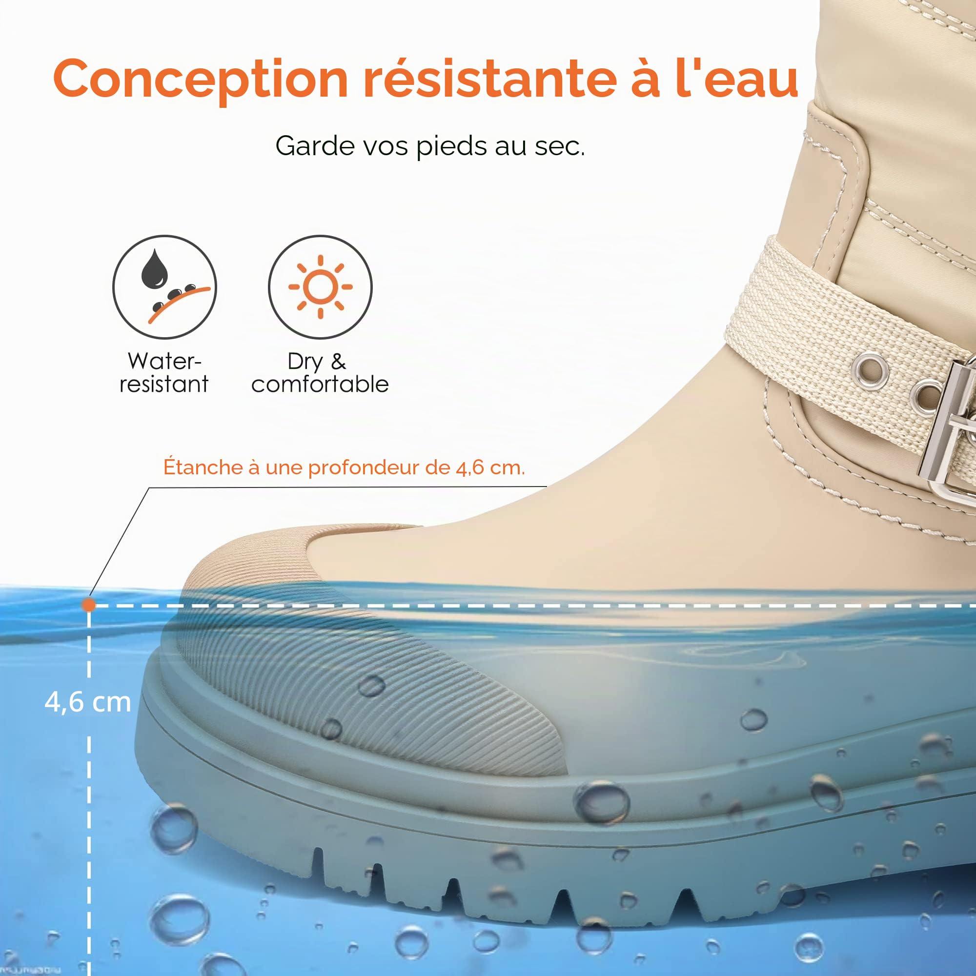 DREAM PAIRS Botte de Neige pour Femme Bottes de Hiver Chaussures Chaude SDSB2202W-E