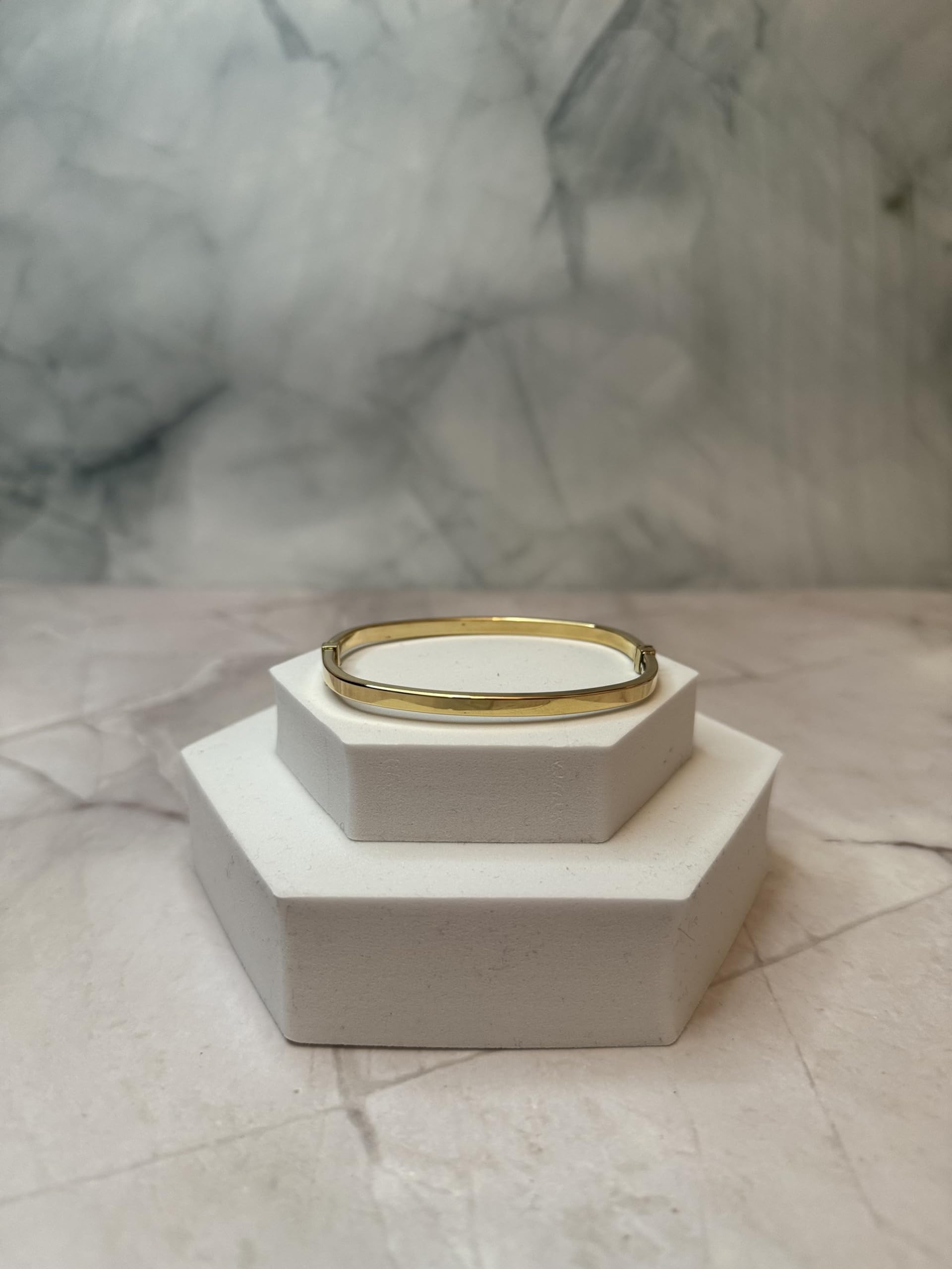 Rodium - Goldene Armband, 14 Karat Gold/ 585er Feingehalt, Modernes Design, Idealer Goldener Schmuck für Damen - 65 mm Innendurchmesser
