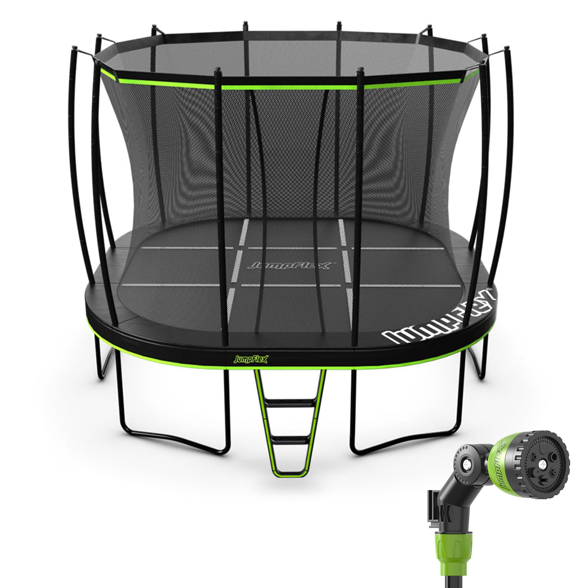 Jumpflex Mega Outdoor Trampoline, X-Large Backyard Set with Net and Ladder