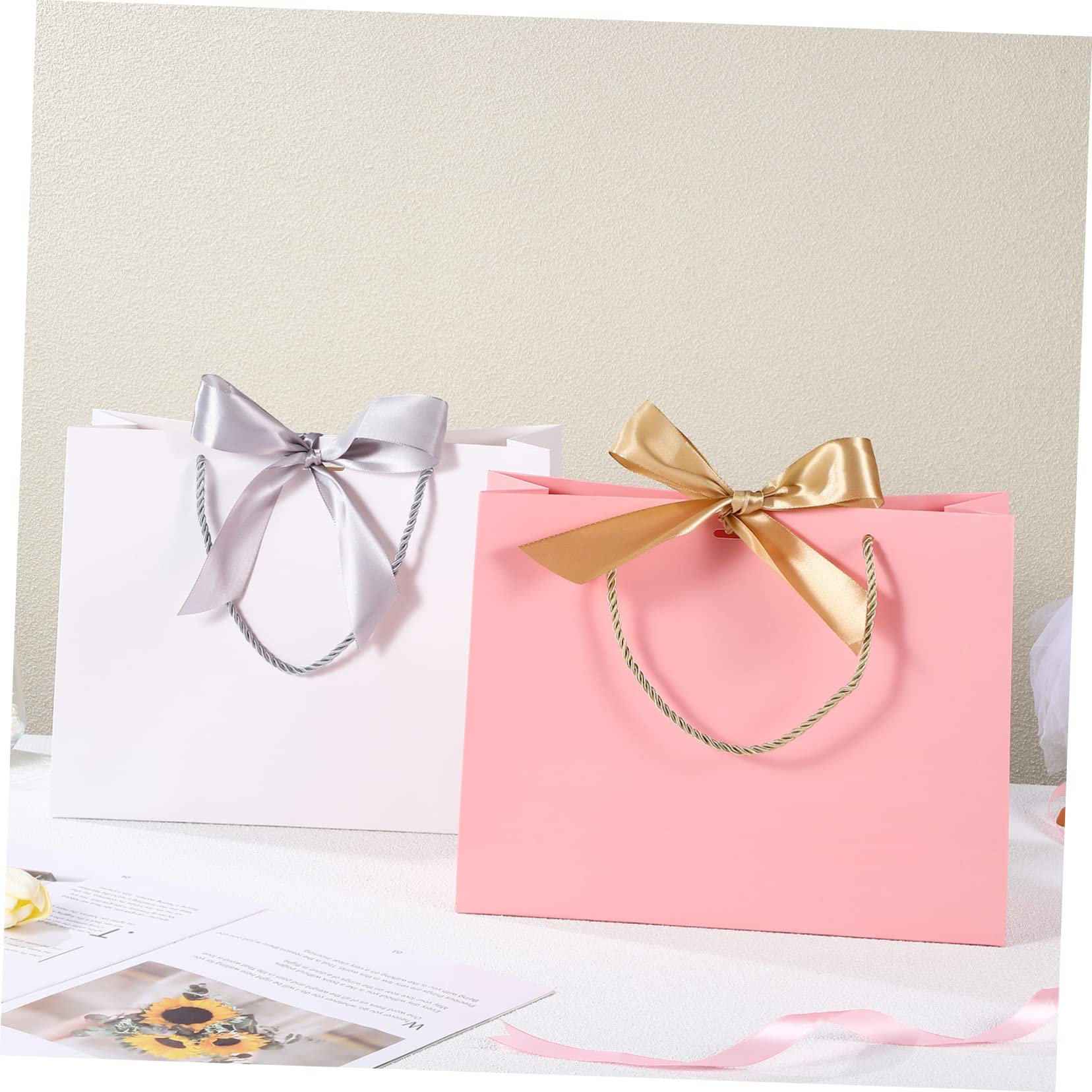 Healeved 10stücke Papier Geschenktüten Mit Henkeln Geschenktüten Mit Schleife Für Partys Geburtstage Feiertage Und Feste Zum Verpacken