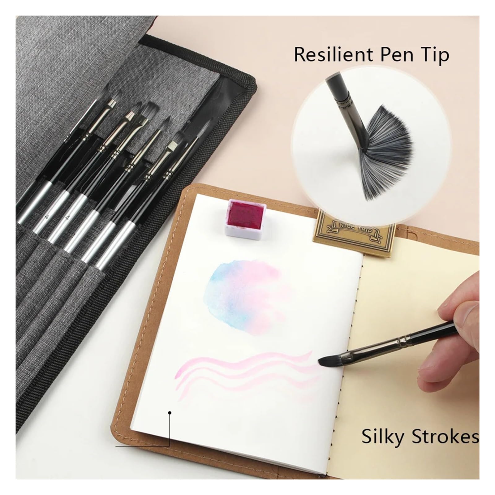 Pinsel 24 stücke Verschiedene Form Splitter Grau Malerei Pinsel Set for Gouache Aquarell Ölgemälde Kunst Liefert Schreibwaren