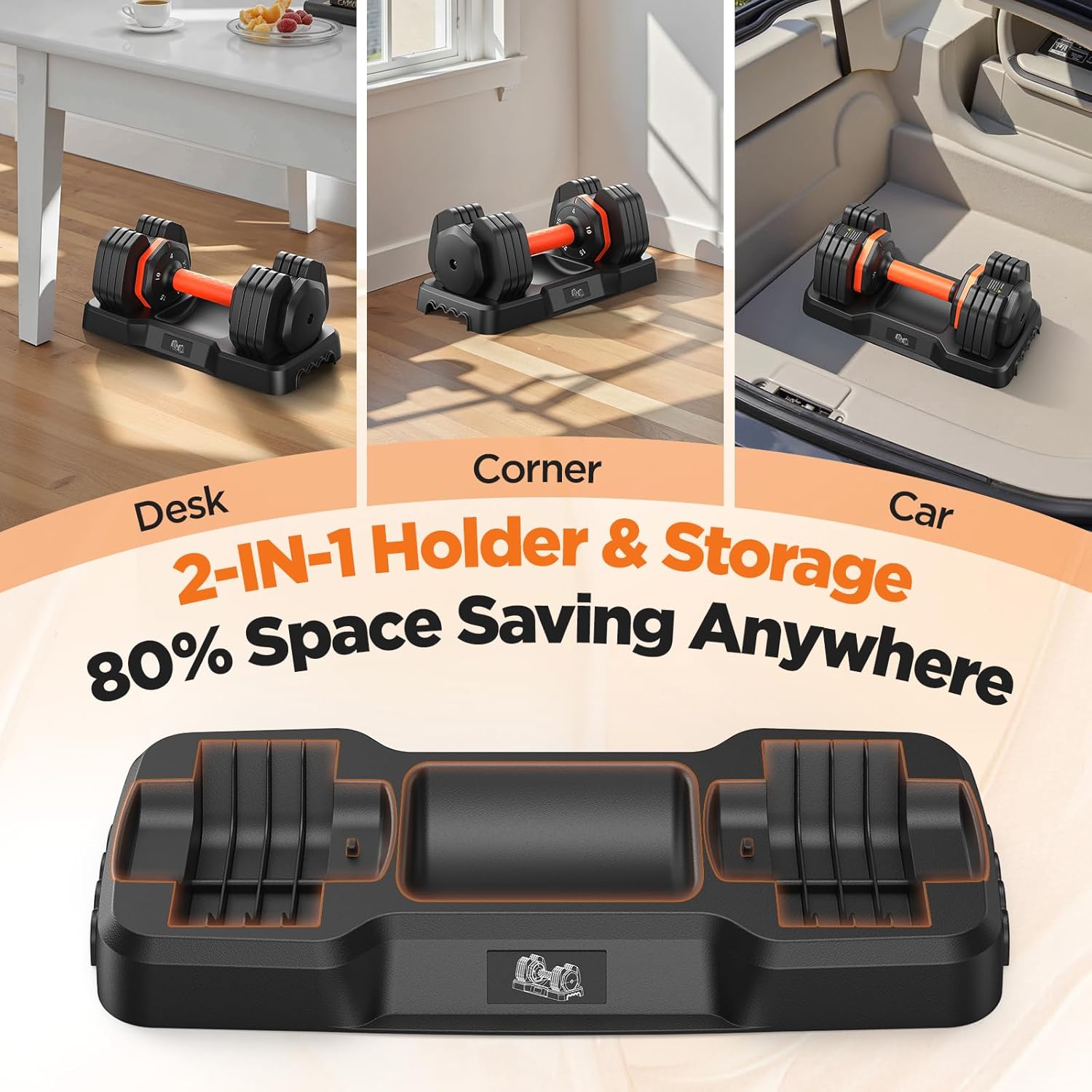 2026 FDB2 Updated Adjustable Dumbbell Set of 2, 110lbs/50lbs Weights Dumbbell Set with Storage Box, 25lbs/55lbs Adjustable Weights with Anti-slip Silicone Grip, Weight Set For Home Gym Suit both Men and Women