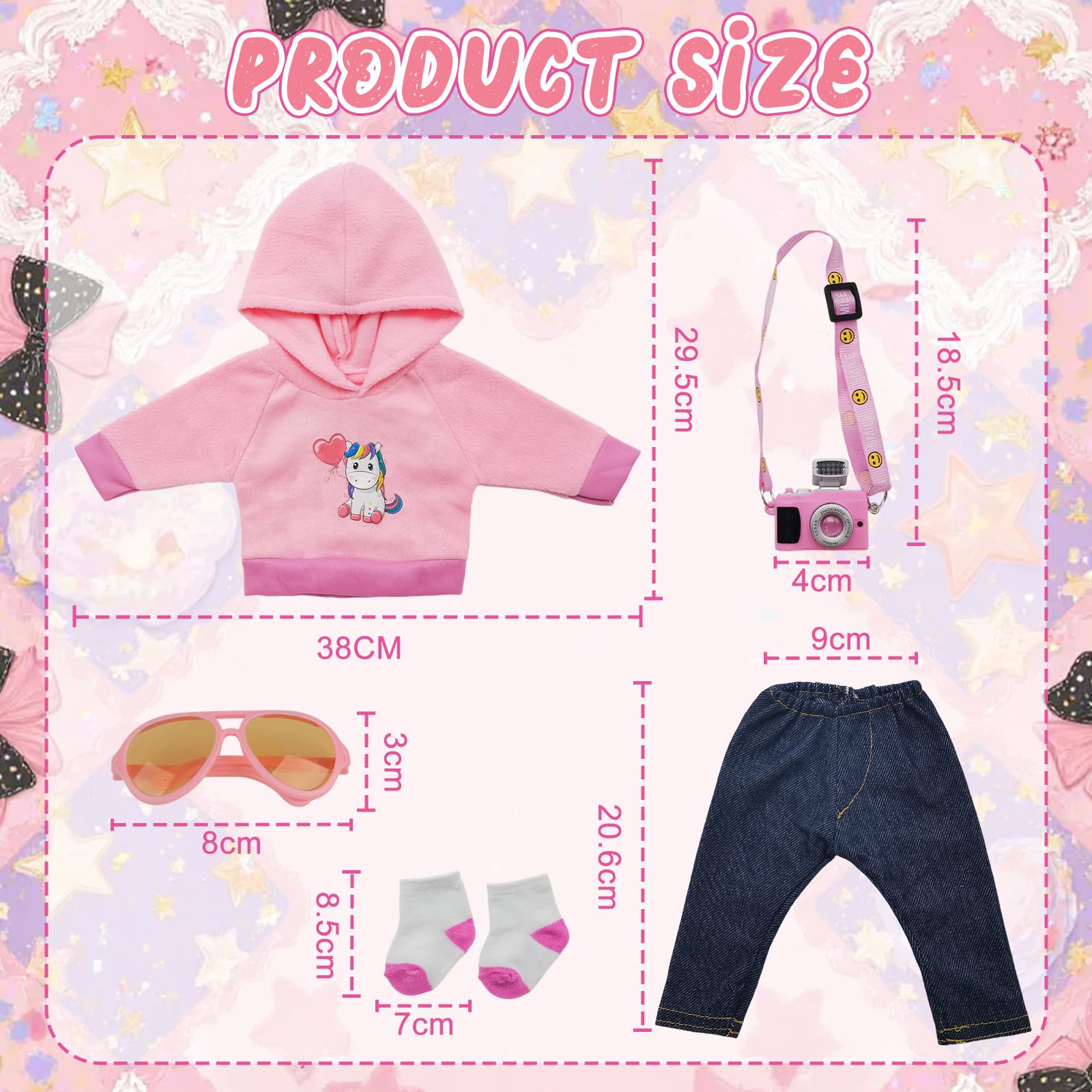 5 Pcs Sweet Doll Clothes for 14-18 Inch Baby Dolls - Image 2