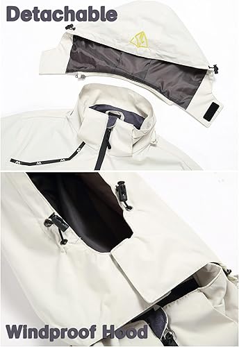 Miniatura 4 de GIISAM Chaqueta impermeable y a prueba de viento para hombre, ligera, con capucha, chaqueta deportiva de montaña para hombre, cortavientos,