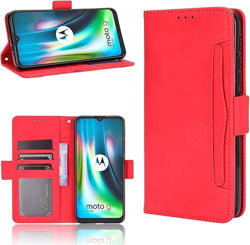 Miniatura 6 de QiongNi Funda para Motorola Moto E7 Plus, Funda para Motorola Moto E7 Plus XT2081-1 XT2081-2 Funda Flip Pu Leather Cover Rosa