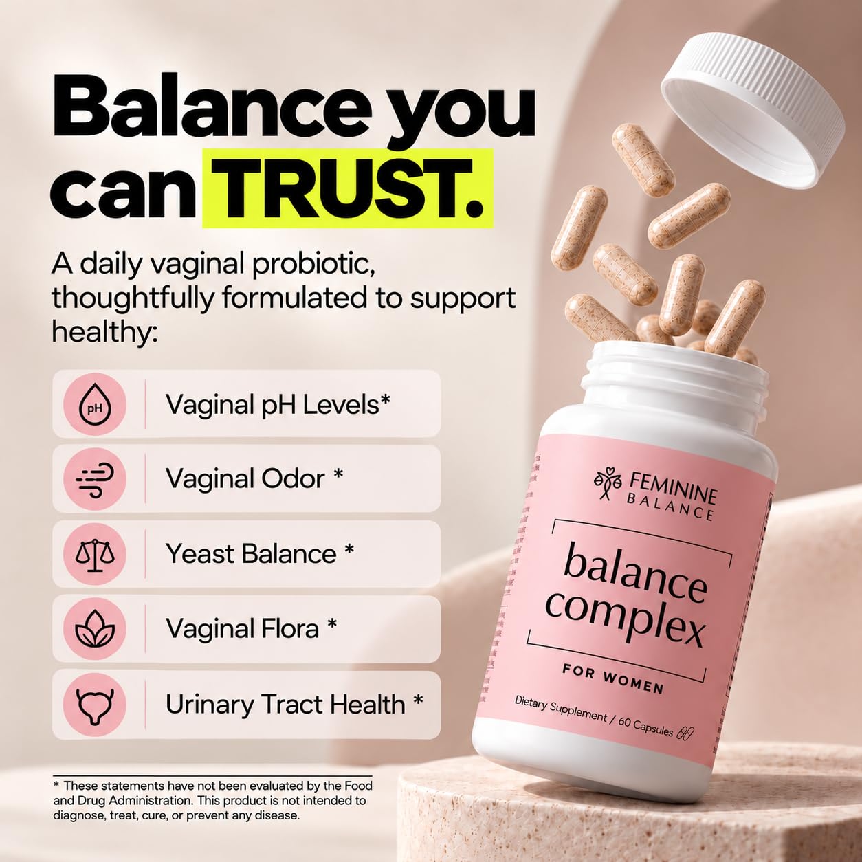 Balance Complex 17-in-1 Vaginal Probiotic, 100 Billion CFU, pH, Odor, Flora — Amazon image 2