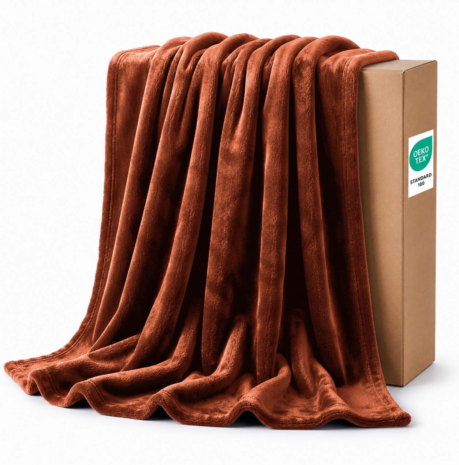 IR Imperial Rooms Fleece Blanket Rust, Throw/Single 130X150 Cm