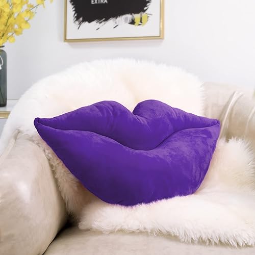 Miniatura 7 de AELS Almohadas de labios grandes 3D, suaves y suaves, decorativas, almohadas de amor, lindas almohadas de 24 x 12 pulgadas para sofá, cama, sala de