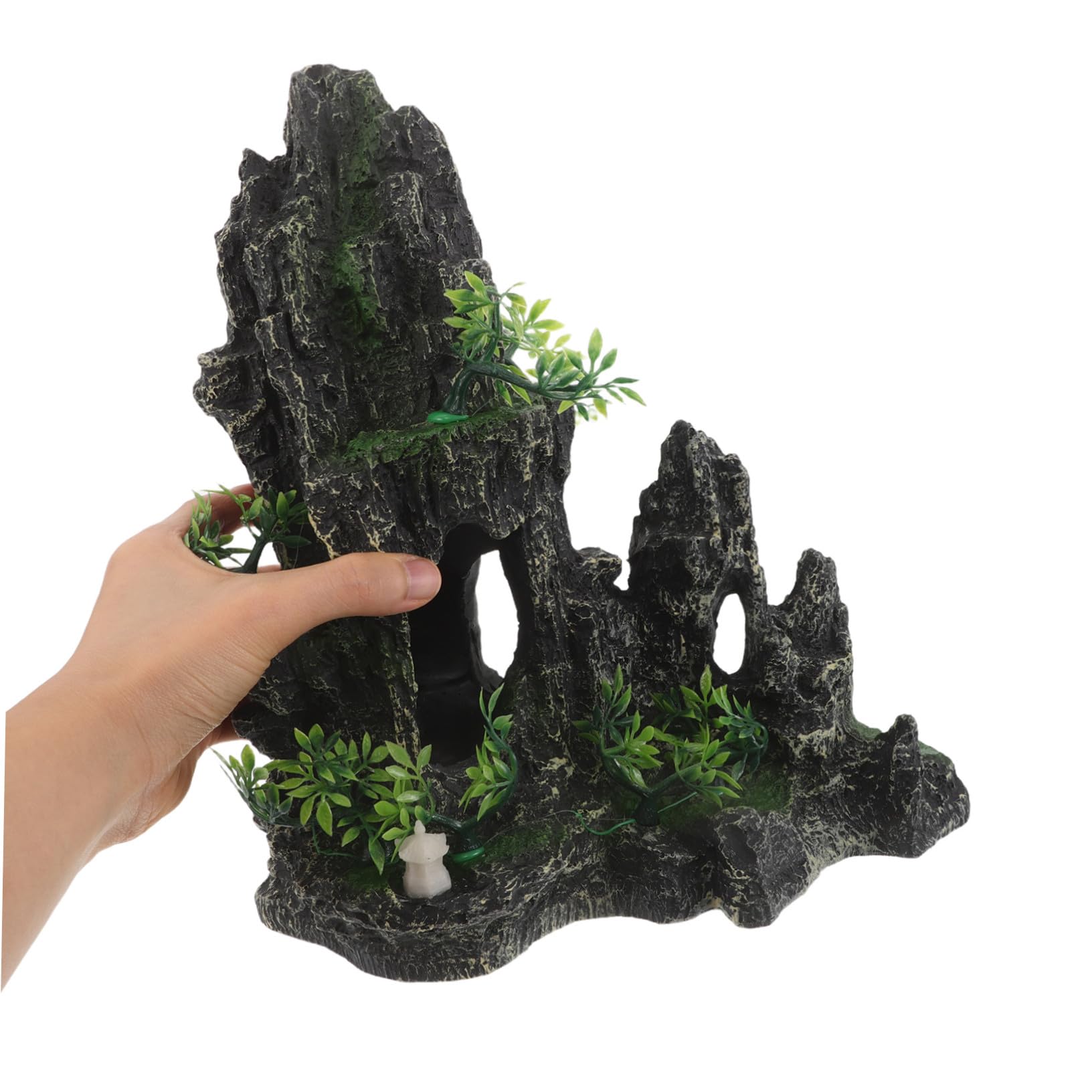 GALPADA Fisch-Aquarium Deko Simulierter Drachenstein mit Versteck für Garnelen und Fische Resin Aquarium Felsen Berglandschaft Naturnahe Fischbecken Dekoration Stressfreies Versteck