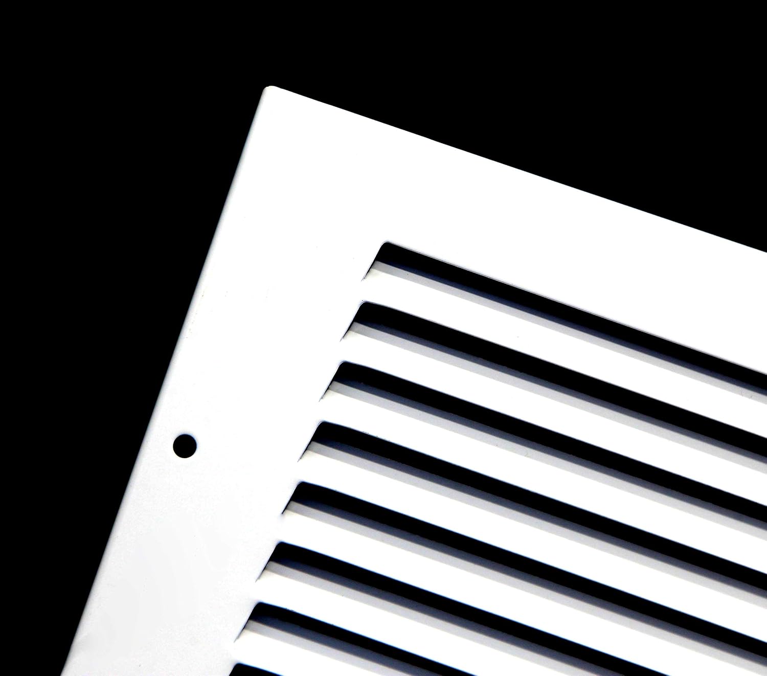 12" X 4" Baseboard Return Air Grille - HVAC Vent Duct Cover - 7/8" Margin Turnback for Flush Fit with Baseboard Work - White [Outer Dimensions: 13.75" Width X 5.75" Height]