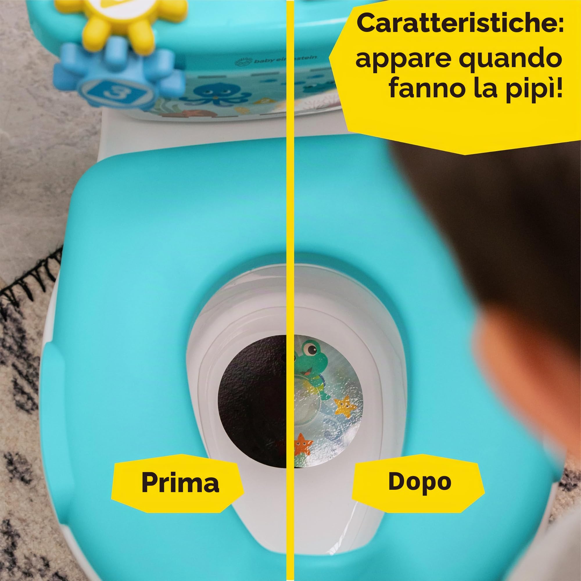 Baby Einstein, Sistema di preparazione al vasino 2 in 1, 18+ mesi, con musica e ingranaggi rotanti