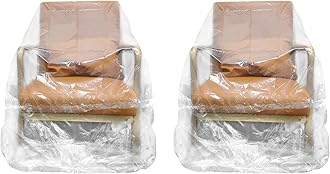 QEES 2 Pack Clear Recliner Armchair Covers,Waterproof Plastic Chair Covers Protectors,4 MIL Thick Heavy Duty Storage Moving Cover for Furniture Sofa Couch,Extra Large Dust-Proof Moving Bags.