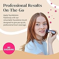 Vista 16 de Keshima Brocha de base plana Kabuki – Brocha de base prémium para maquillaje líquido, crema y polvo, pulido, mezcla y cara (tamaño regular, blanco)