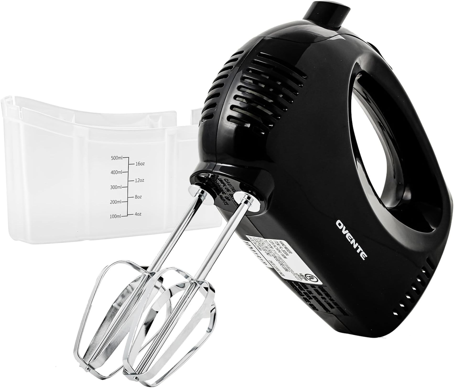 5-Speed Electric Hand Mixer with Storage Case,150W, Black HM151B | Stainless Steel Whisks, Compact Portable Design, Lightweight Handheld Mixer for Baking & Cooking