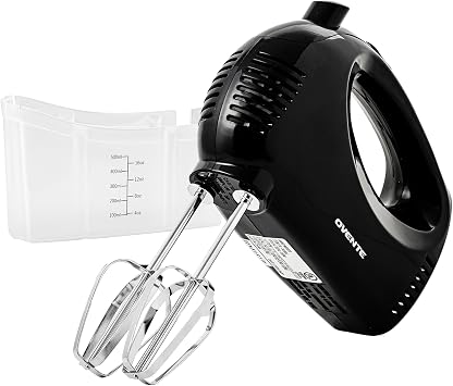 OVENTE 5-Speed Electric Hand Mixer with Storage Case,150W, Black HM151B