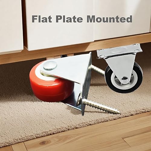 Miniatura 5 de Ruedas rígidas de goma dura de 1.5 pulgadas para muebles y banco de trabajo, 6 paquetes (tornillos gratis)