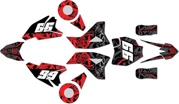 Graphics Kit for Mototec Pro 36V and 48V Electric Models Revolt Series Red 9 Mil - Easy Go - Dirt Pit Bike Motorcycle Sticker, Dirtbike Racing Decal Motocross Accessories no-Plastics