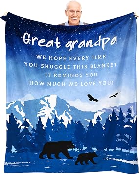 Best Fathers Day Great Grandpa Gifts Blanket 60" x 50", Unique Gifts for Great Grandpa for Fathers Day, Great Grandfather Gifts from Grandkids