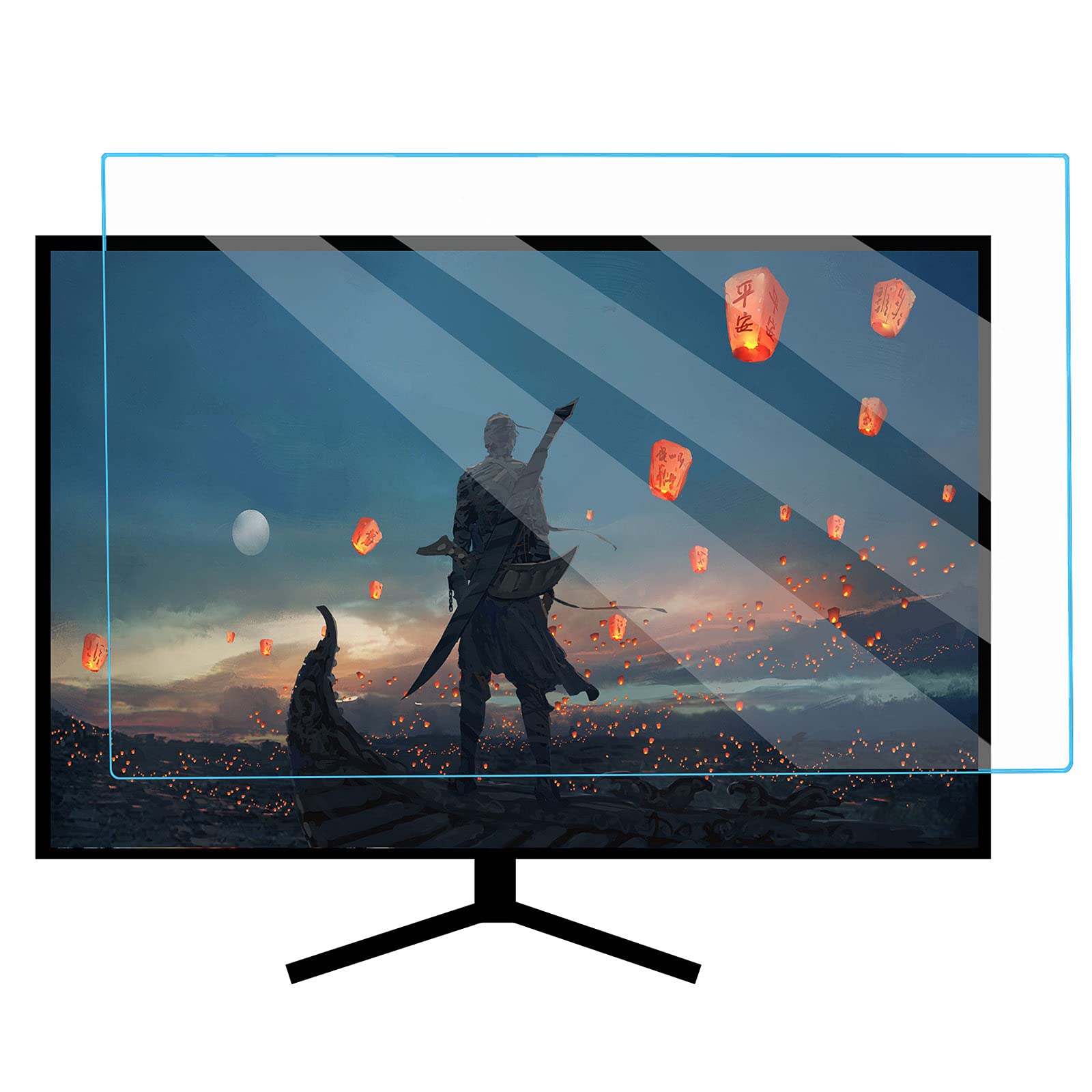 Protecteur D'écran TV Anti UV/Anti lumière Bleue, Film Givré Anti-éblouissant pour écran TV Taux D'anti-reflet Jusqu'à 90% pour LCD, LED, 4K OLED et