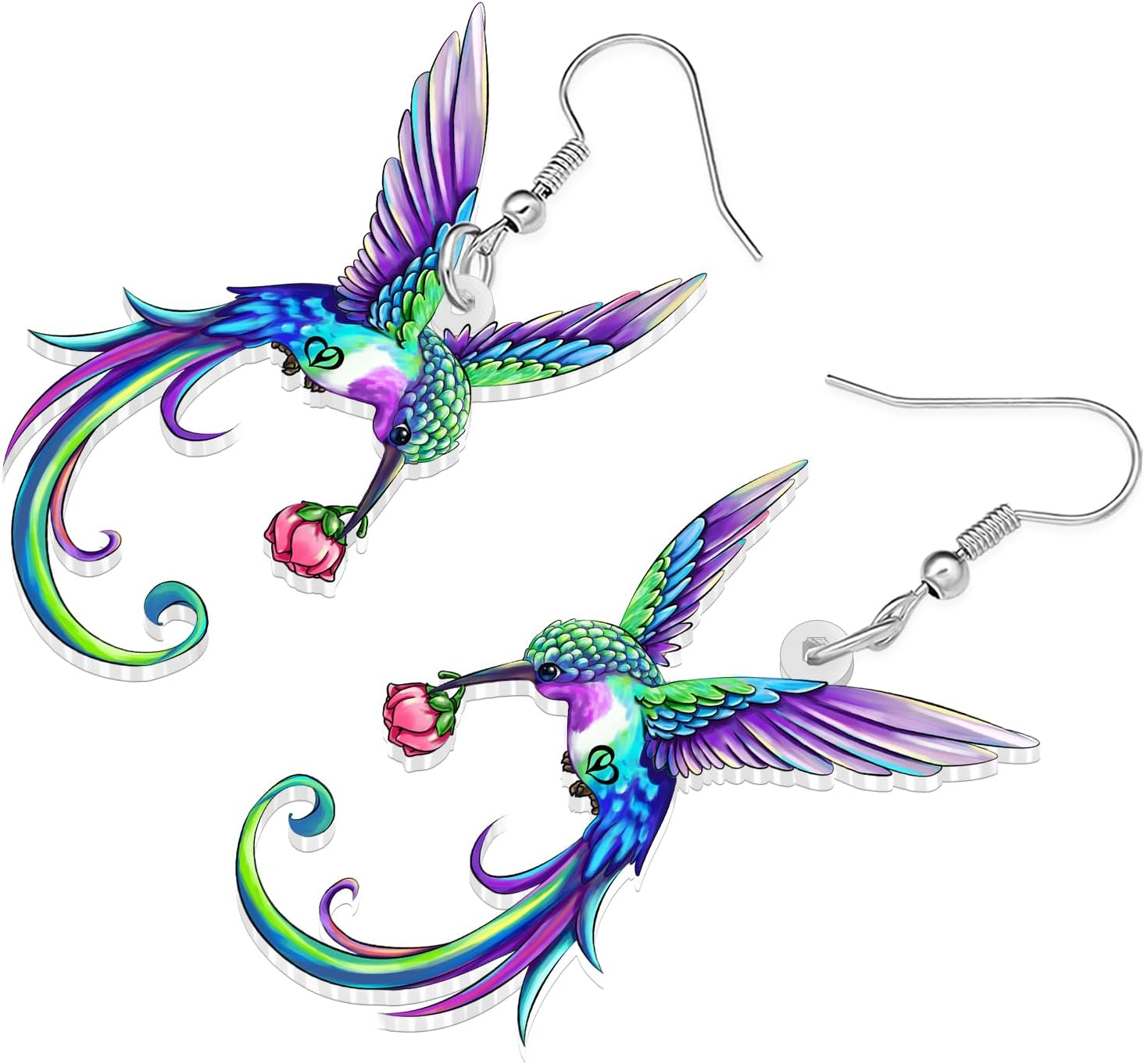Cute Floral Hummingbird Earrings Gifts for Bird Lovers image 3