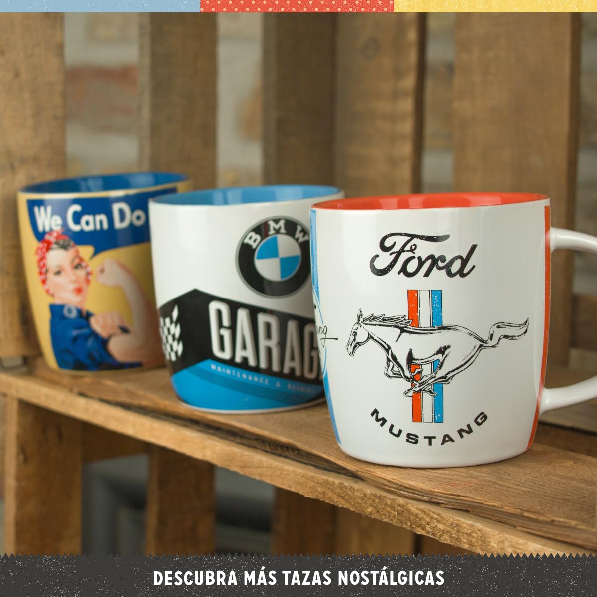 Nostalgic-Art Taza de café retro (Set de 3), 330 ml, Michelin Set 3