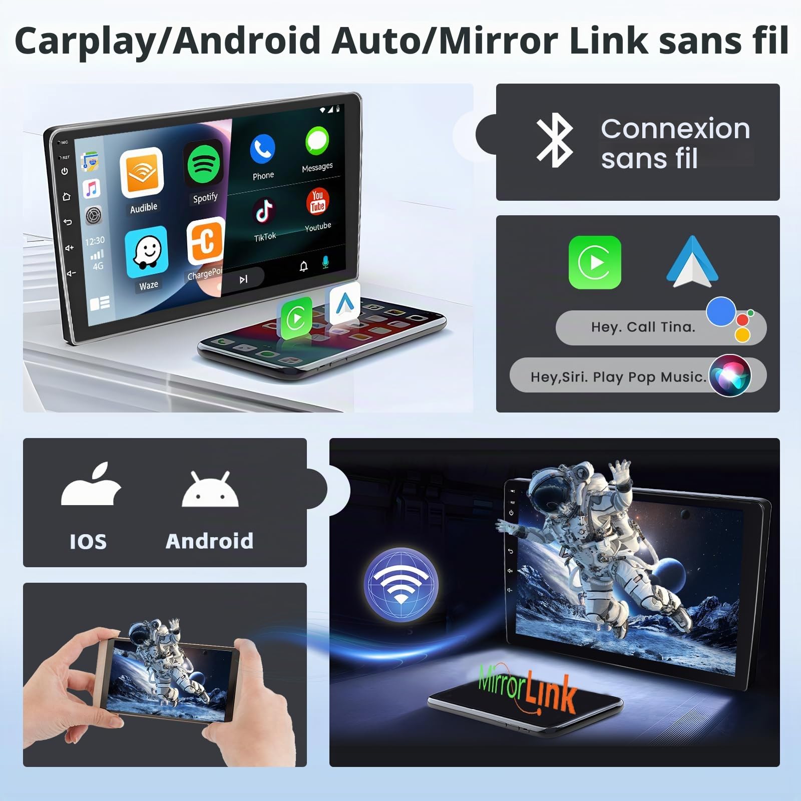 Hikity 4+64G 10" Autoradio Android pour Suzuki Swift 2005-2010
