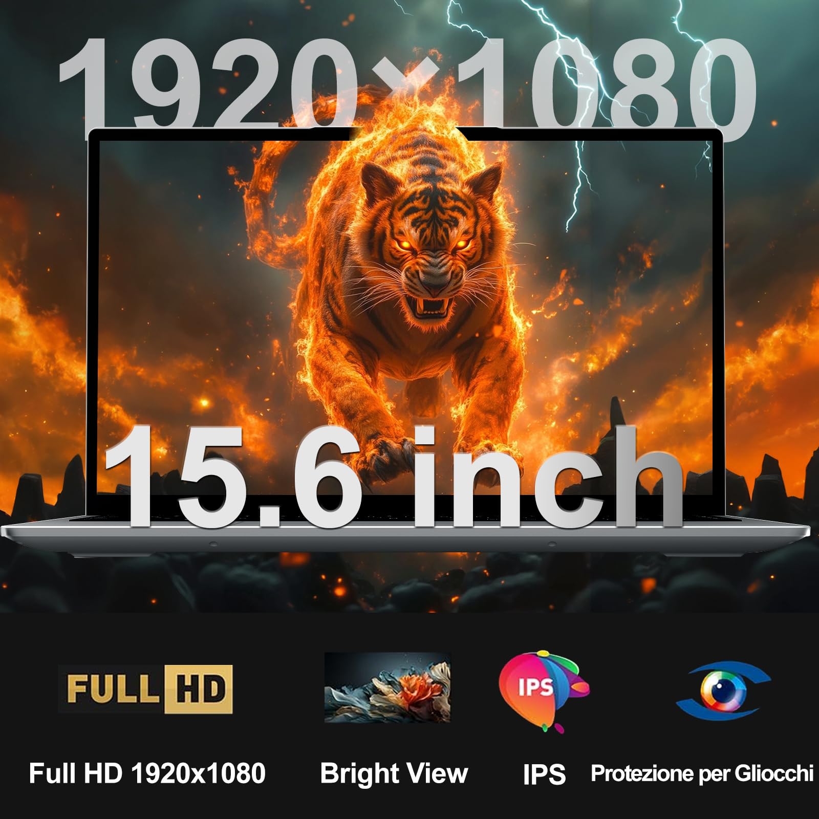 Pc Portatile 15.6 Pollici Celeron N5095 Upto 2,9 GHz Win11 Pro Laptop 8GB RAM 256GB SSD TF 1TB LPDDR4 5G WiFi 1920*1080 FHD USB 3.0 Widevine L1 Computer Portatile Con il Topo Film Italiano - Grigio-3