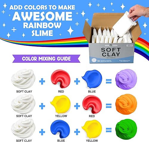 Miniatura 5 de Original Stationery Arcilla suave para slime, arcilla de modelado blanca XL para manualidades y diversión de limo, añade al pegamento y espuma de