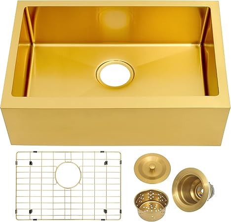 MILOSEN Undermount Gold Kitchen Sink MILOSEN Undermount Gold Kitchen Sink