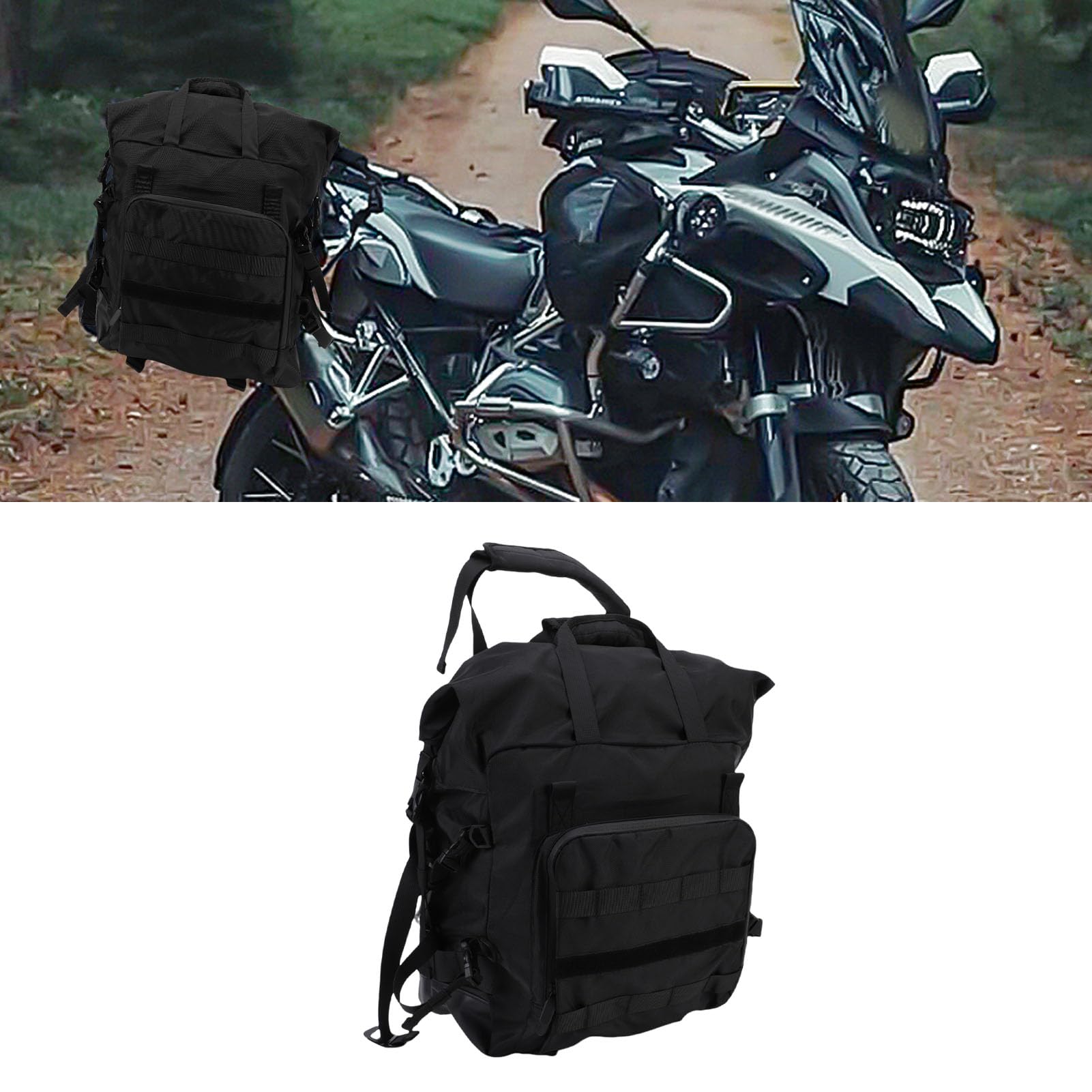 CHICIRIS Borsa da Viaggio per Moto Resistente All'acqua da 25 Litri con Fibbie a Sgancio Rapido per Portapacchi per Moto da Turismo Sportivo