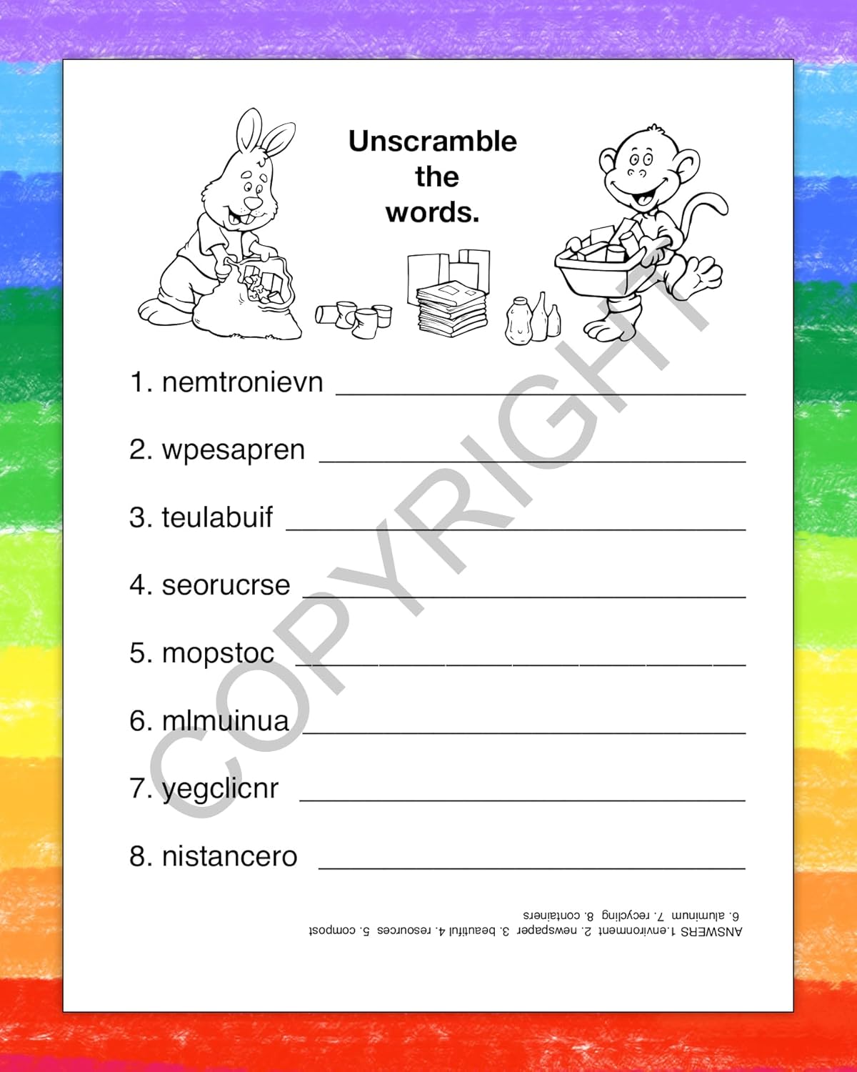 ZOCO – Keep Our Environment Clean – Custom Coloring Books (250 Bulk Pack, Without Crayons) – Conservation, Recycling – Earth Day Supplies – Educational Activities for Kids