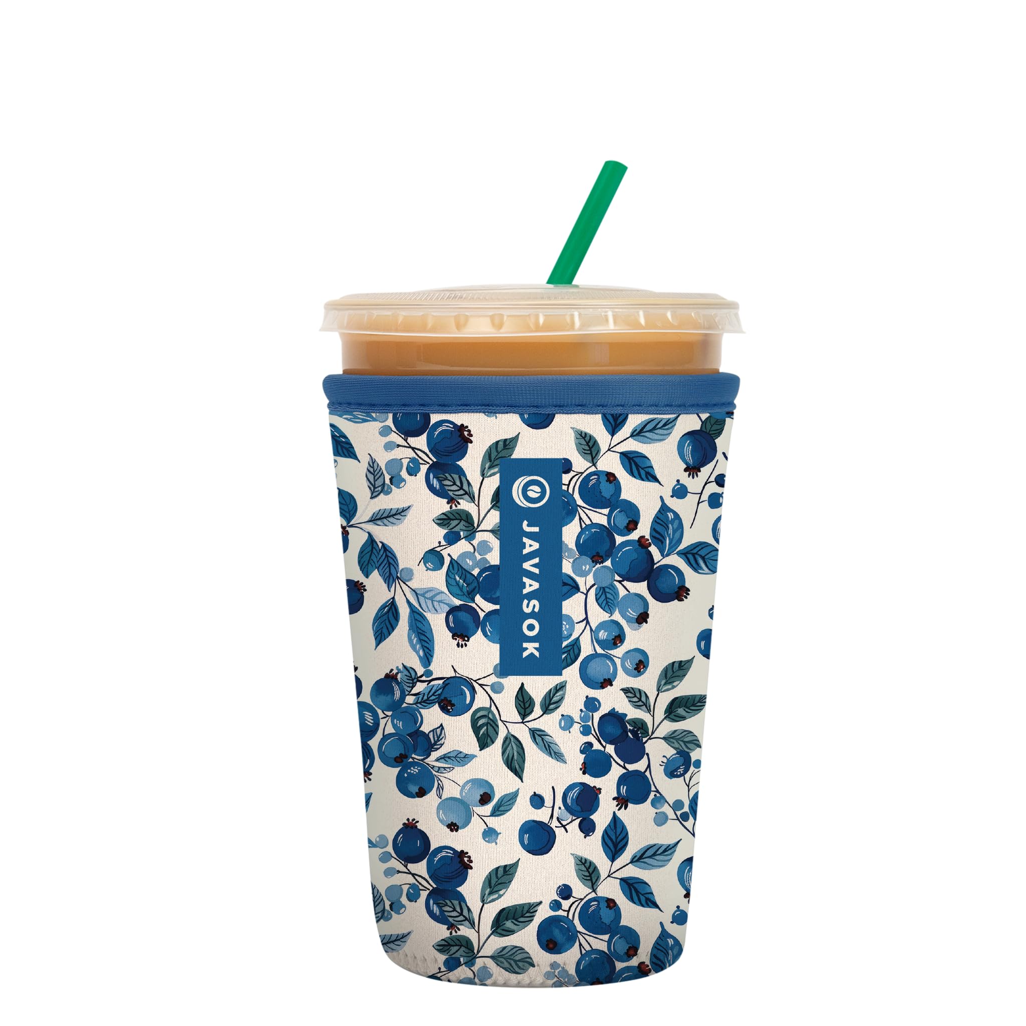 Sok It JavaSok Iced Coffee &amp; Cold Soda Insulated Neoprene Cup Sleeve (Blueberry Hill, Medium: 22-28oz)