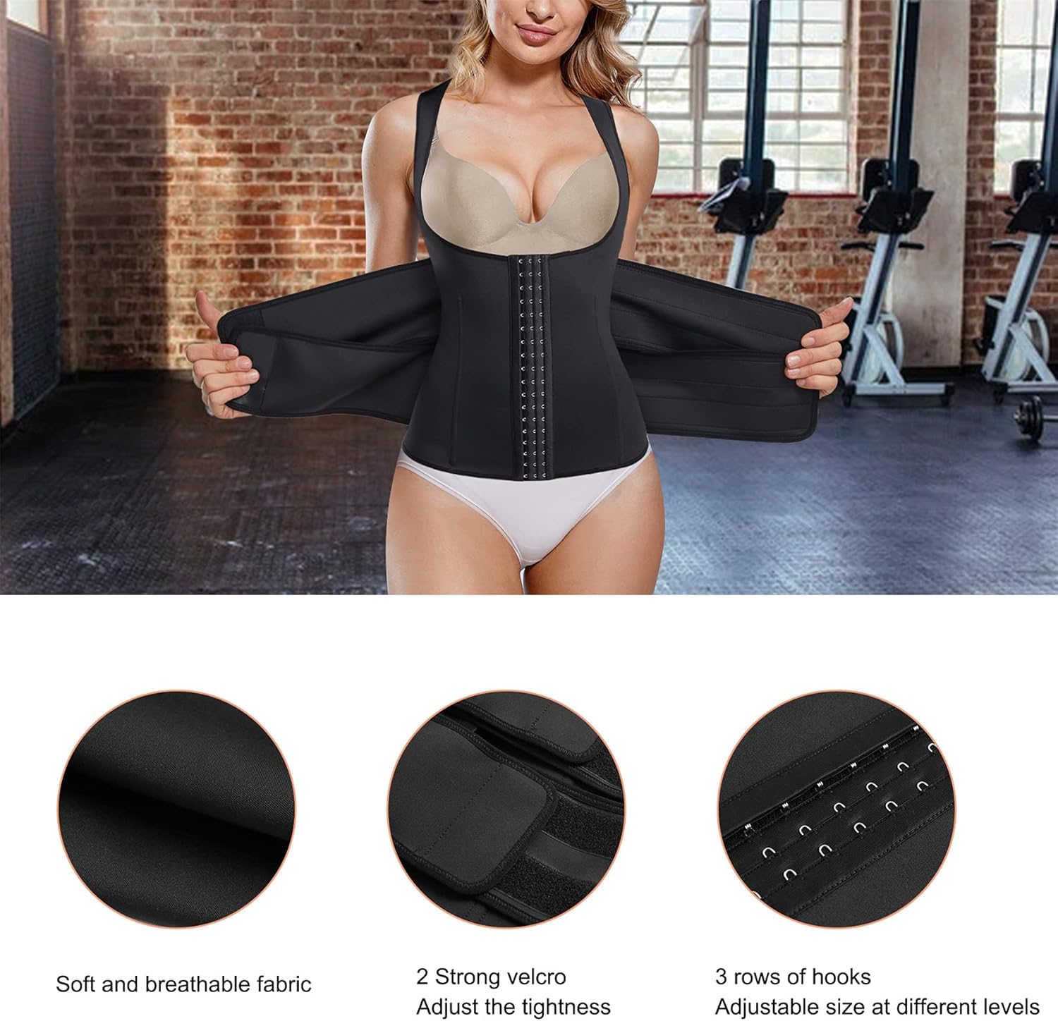 Eleady Waist Trainer Vest for Women Corset Trimmer Belt Slimming Body Shaper Tummy Control Cincher Workout Girdle - Image 3