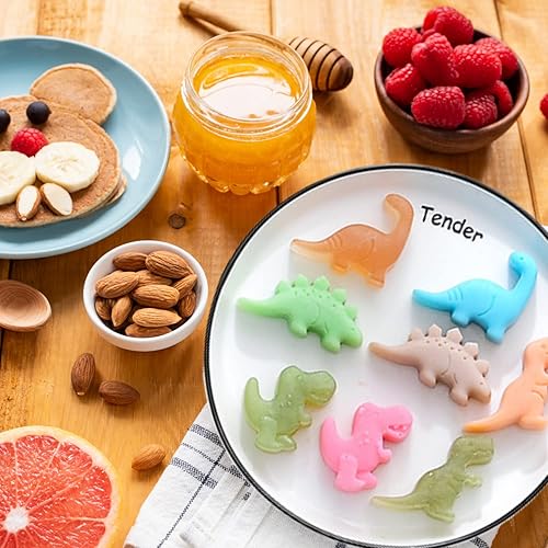 Miniatura 6 de Crethinkaty Moldes de silicona de grado alimenticio de dinosaurio, 8 cavidades de chocolate duro para caramelos de hielo, molde de silicona para