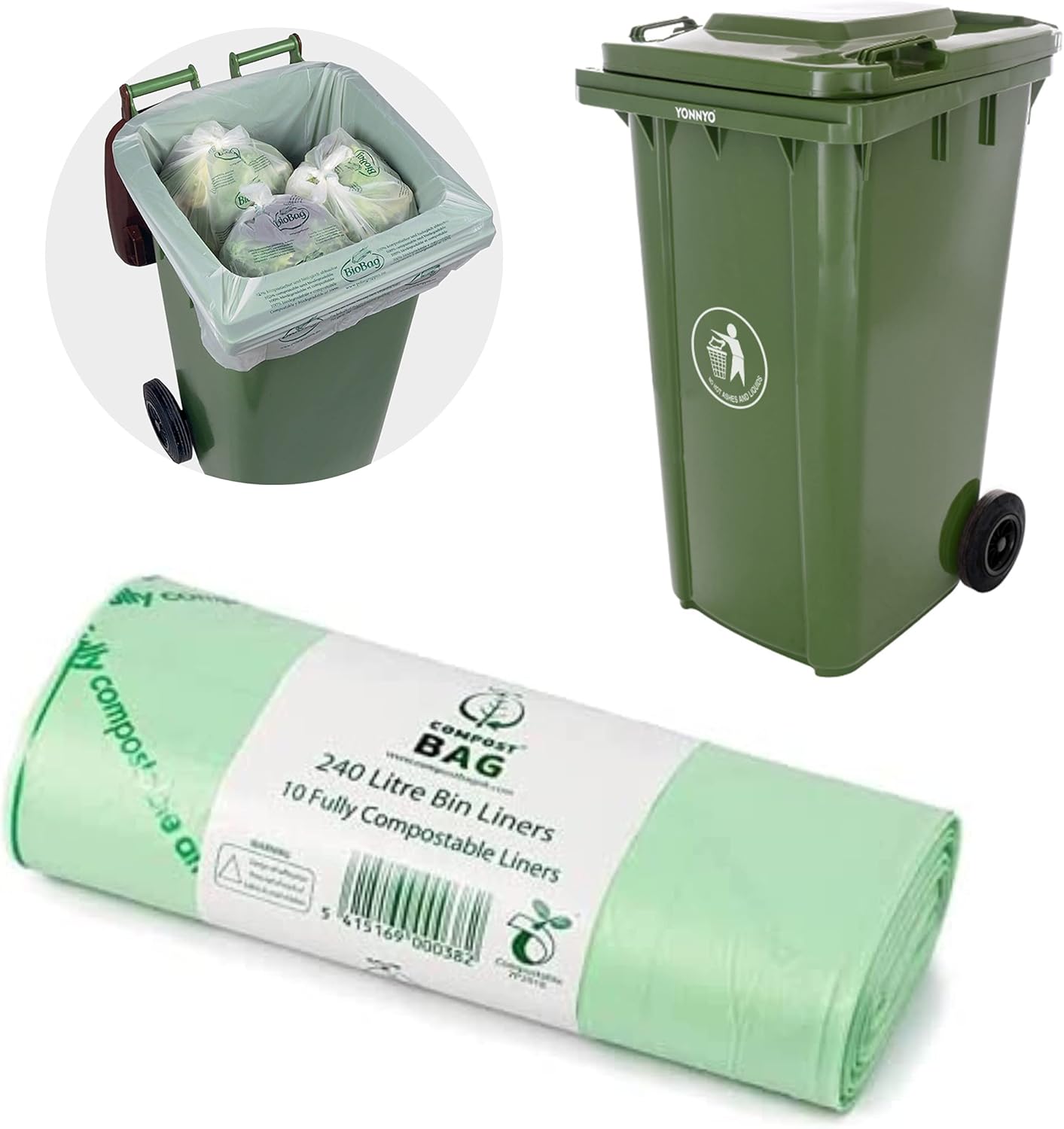 240L x 10 Compostable Wheelie Bin Liners Bahrain Ubuy