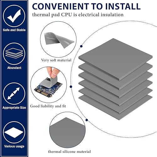 Vista 10 de Frienda 6 almohadillas térmicas de 3.937 x 3.937 in, 0.020 in, 0.039 in, 0.059 in, 0.079 in, 0.098 in, 0.118 in, 0.118 in, almohadillas térmicas