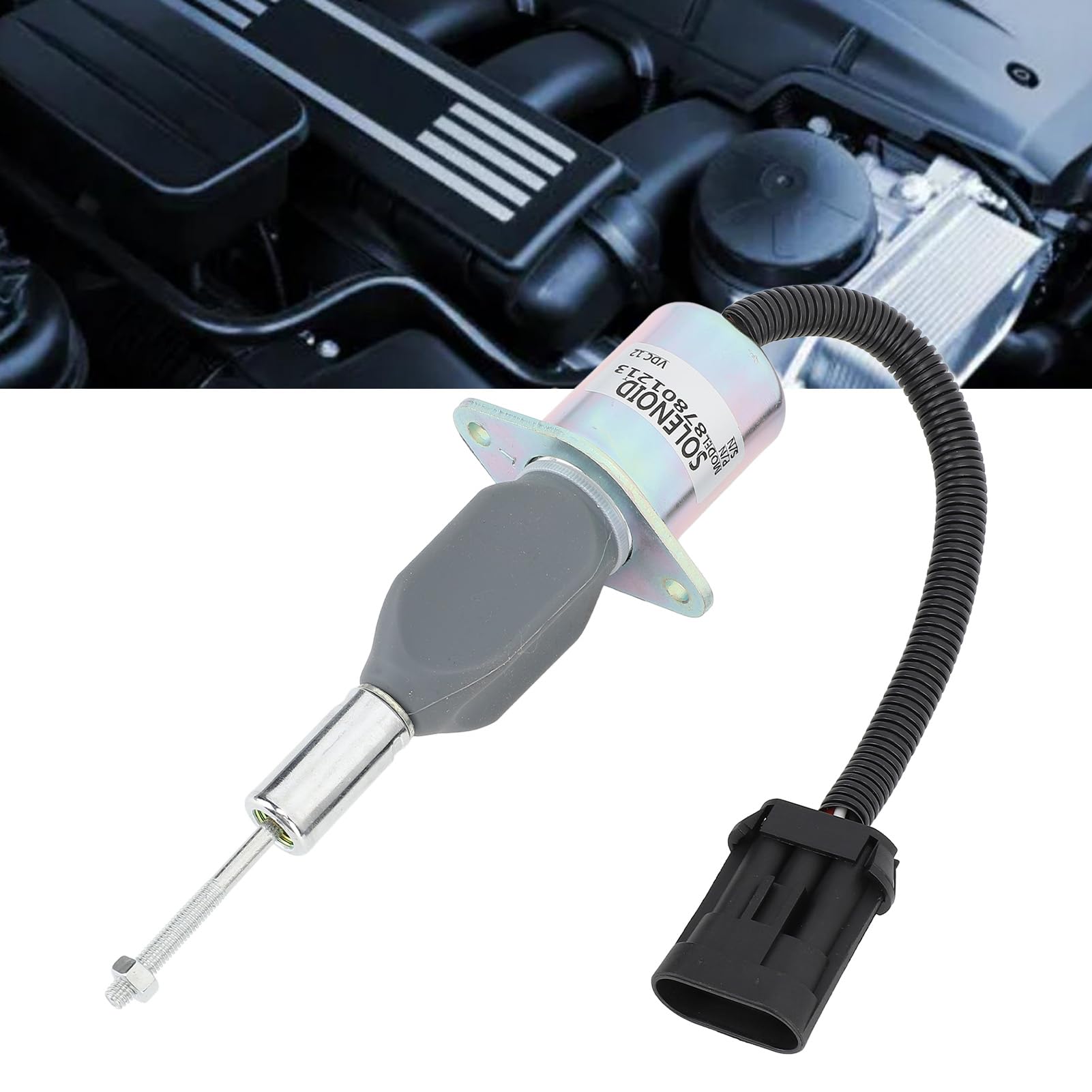 Válvula Solenoide de Cierre de Combustible de 12 V 87801213 para Motor - Solenoide de Corte de Combustible de Alta Sensibilidad para Generadores y Maquinaria
