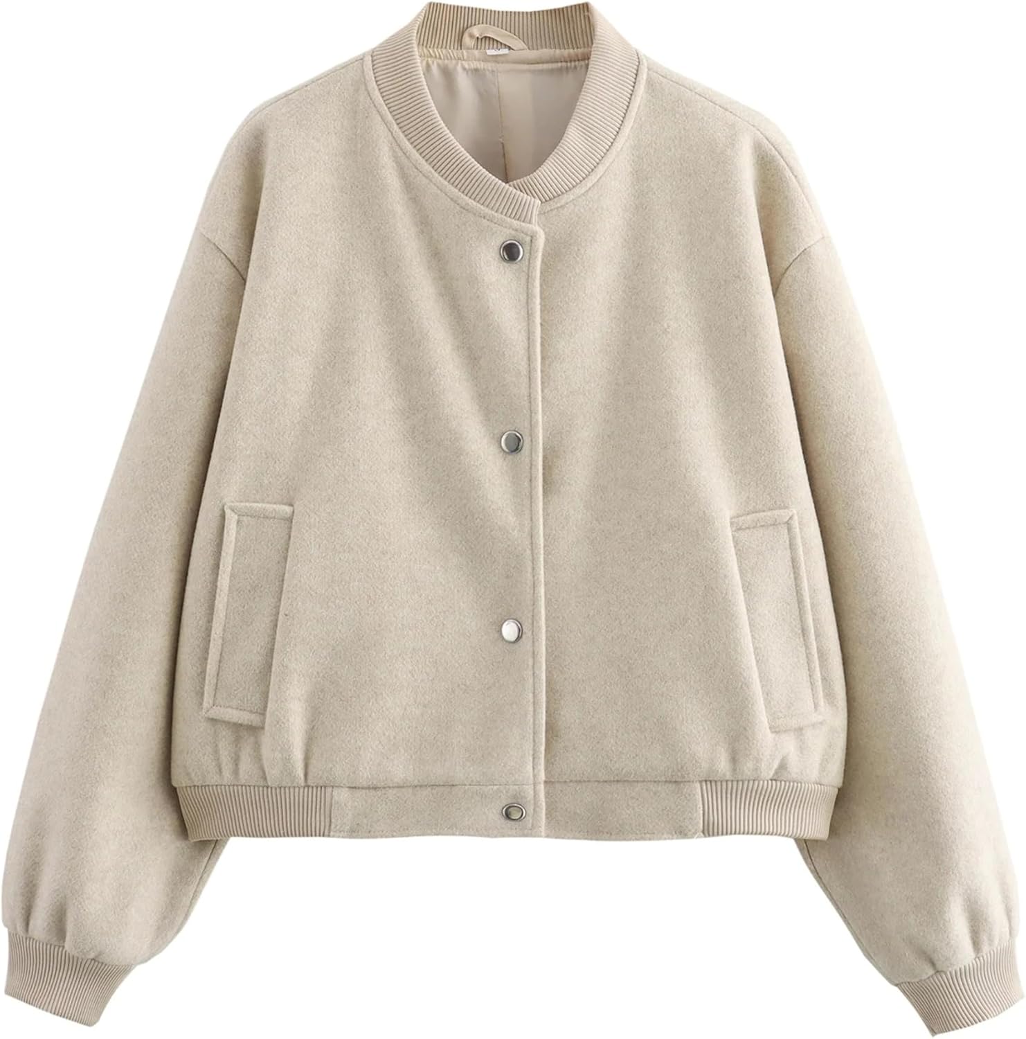 Cropped Bomber Jackets for Womens Long Sleeve Button Down Crop Shacket Jacket Tops