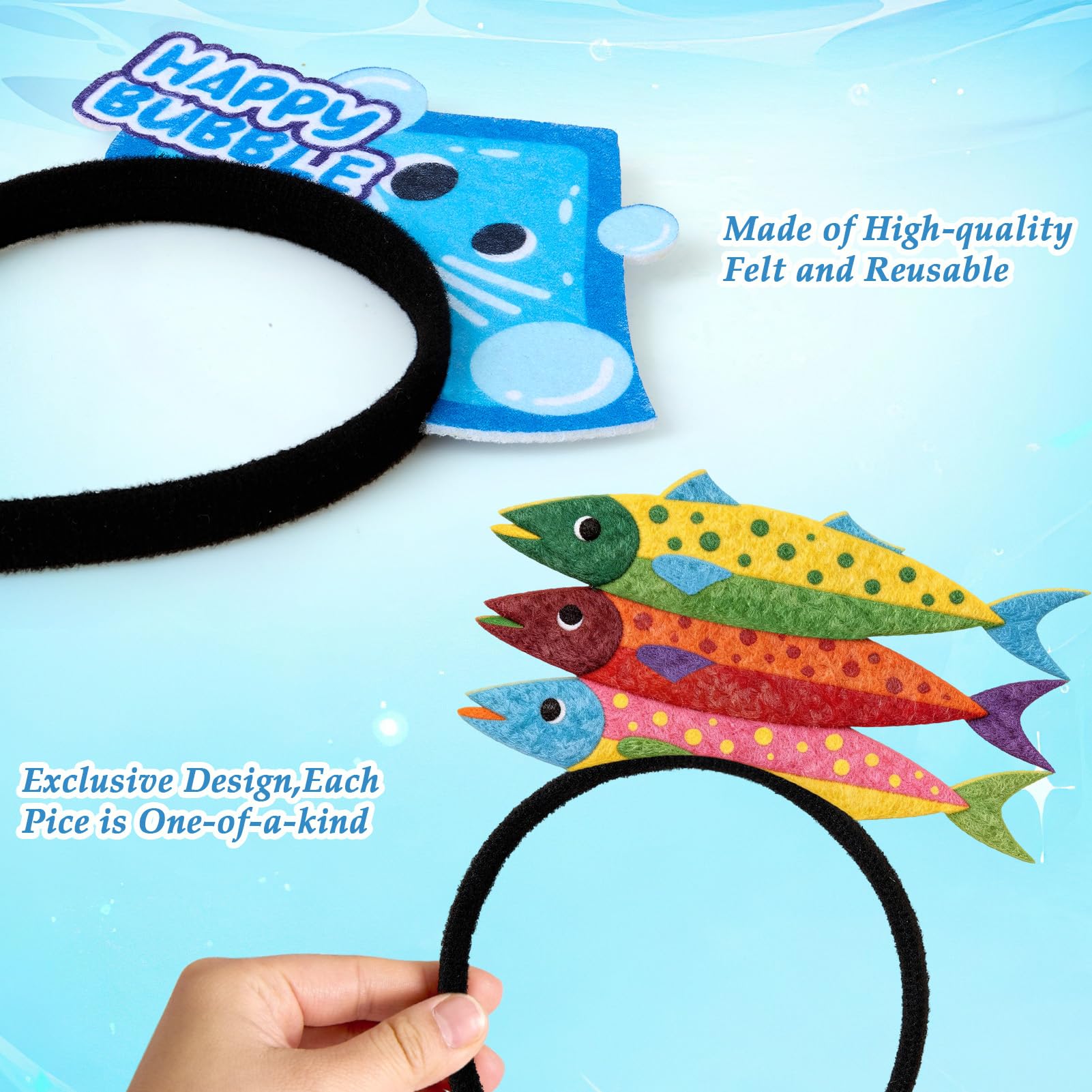 12 PCS Serre-têtes en Feutre pour Enfants, Accessoires pour Carnaval et Photobooth, Jouets pour Fête à Thème d’Anniversaire, Cadeaux pour Filles et Garçons