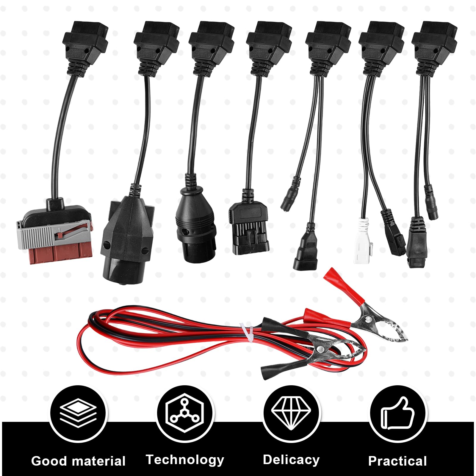Set di 8 adattatori universali, cavo di diagnosi OBD2 OBD1 per auto, set di cavi adattatori per diagnostica OBD, set di cavi adattatori per diagnostica TCS CDP Pro Delphi CDP+ DS150Er