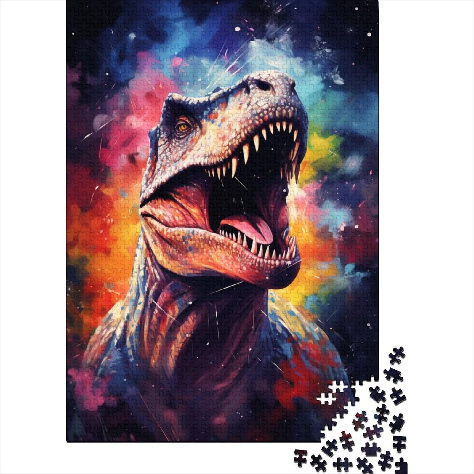 Dinosaur Colorful Art Jigsaw Puzzle, 1000 Pcs For Adults