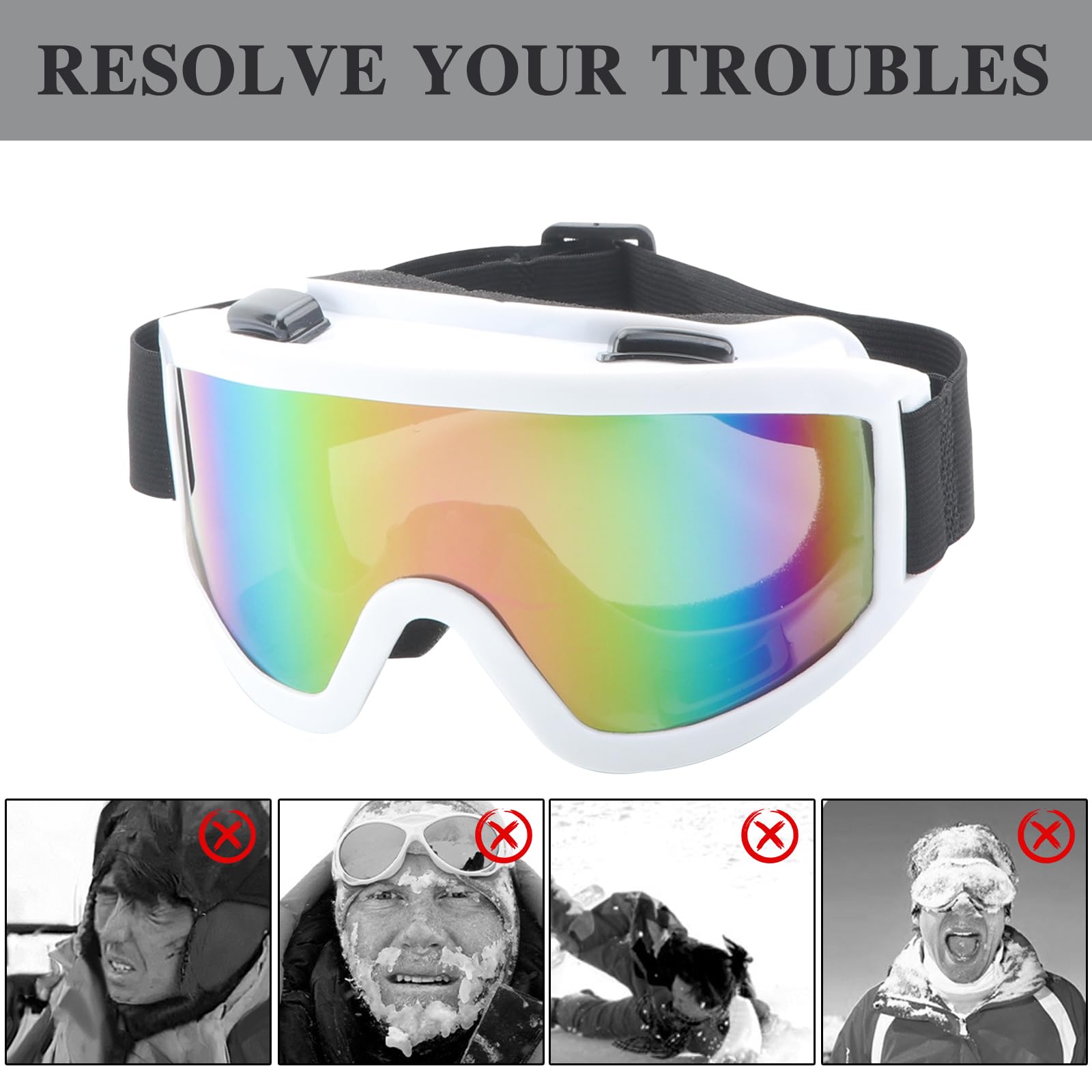 Gafas de esquí anti-niebla protección UV snowboard patinaje