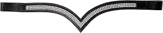 Cwell Equine V Shaped silver Crystal Browband (BLACK) Choice of Size F/C/P