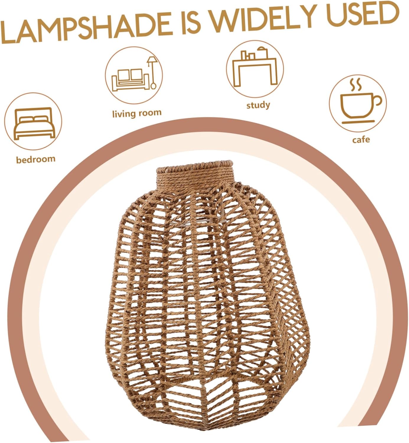 Artibetter Pendant Light Lampshades Rattan Lampshade Ceiling Light Rustic Decorative Lighting for Home