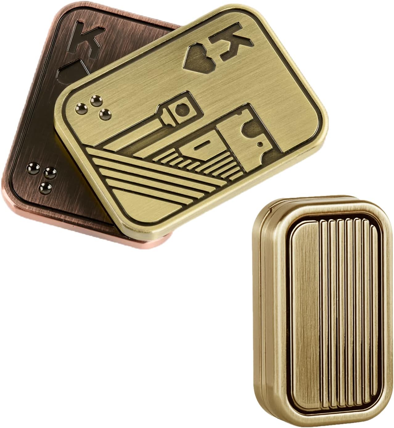 2 Pack EDC Metal Fidget Slider Toys Stress Relief Toy