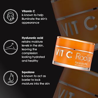 Rodial Vitamin C Face Souffle 50ml - Vitamin C Moisturizer Face Cream with Hyaluronic Acid, Hydrating & Brightening Facial Moisturizer for Dry Skin, Anti Aging Face Cream for Radiant Glow