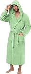 PJGGZ Men's Bathrobe with Hood, Soft Long Towel Robe for Men - Super Absorbent Quick Dry yet Warm