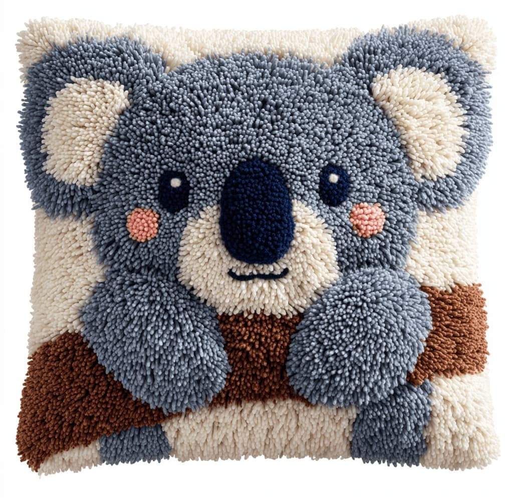 Kitquiver Latch Hook Cushion Kits Koala 43X43Cm