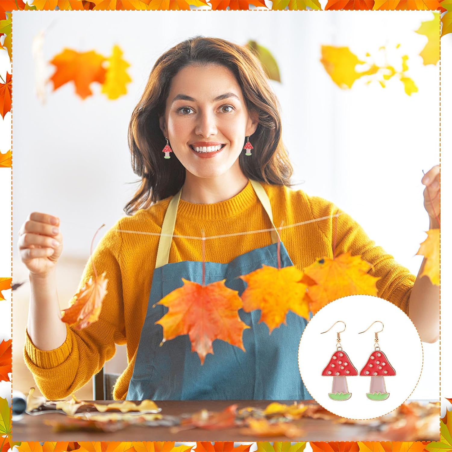 60 Pairs Thanksgiving Earrings Bulk for Women, Fall Thanksgiving Dangle Earrings and Studs Set, Pumpkin Turkey Maple Leaf Jewelry for Holiday Fall Autumn Party Favors Gift Decor - Image 6