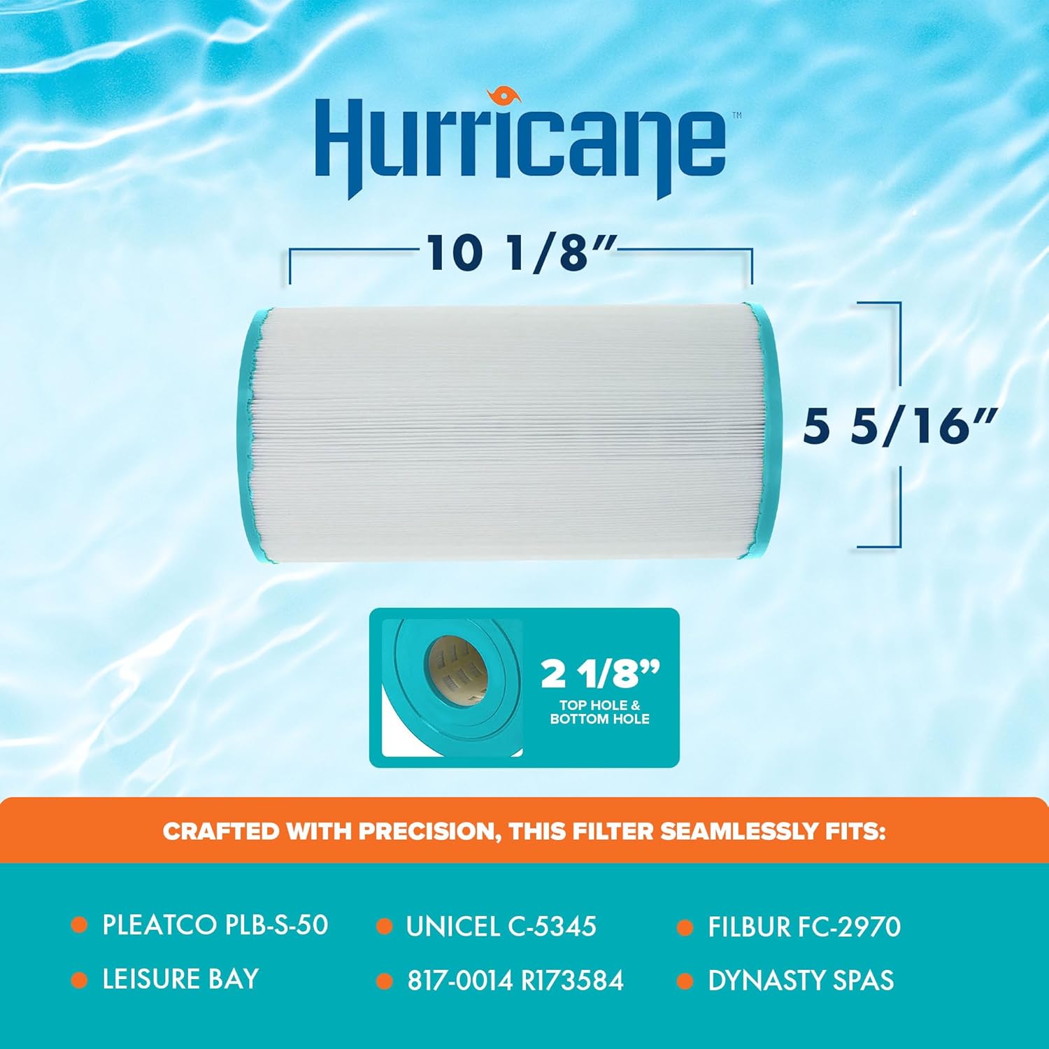 Hurricane Filters HF5345-01 Advanced Spa Filter Cartridge - Replacement for PLB-S-50, Unicel C-5345, Filbur FC-2970, Leisure Bay, Dynasty Spas, Waterway, Rainbow - Image 3